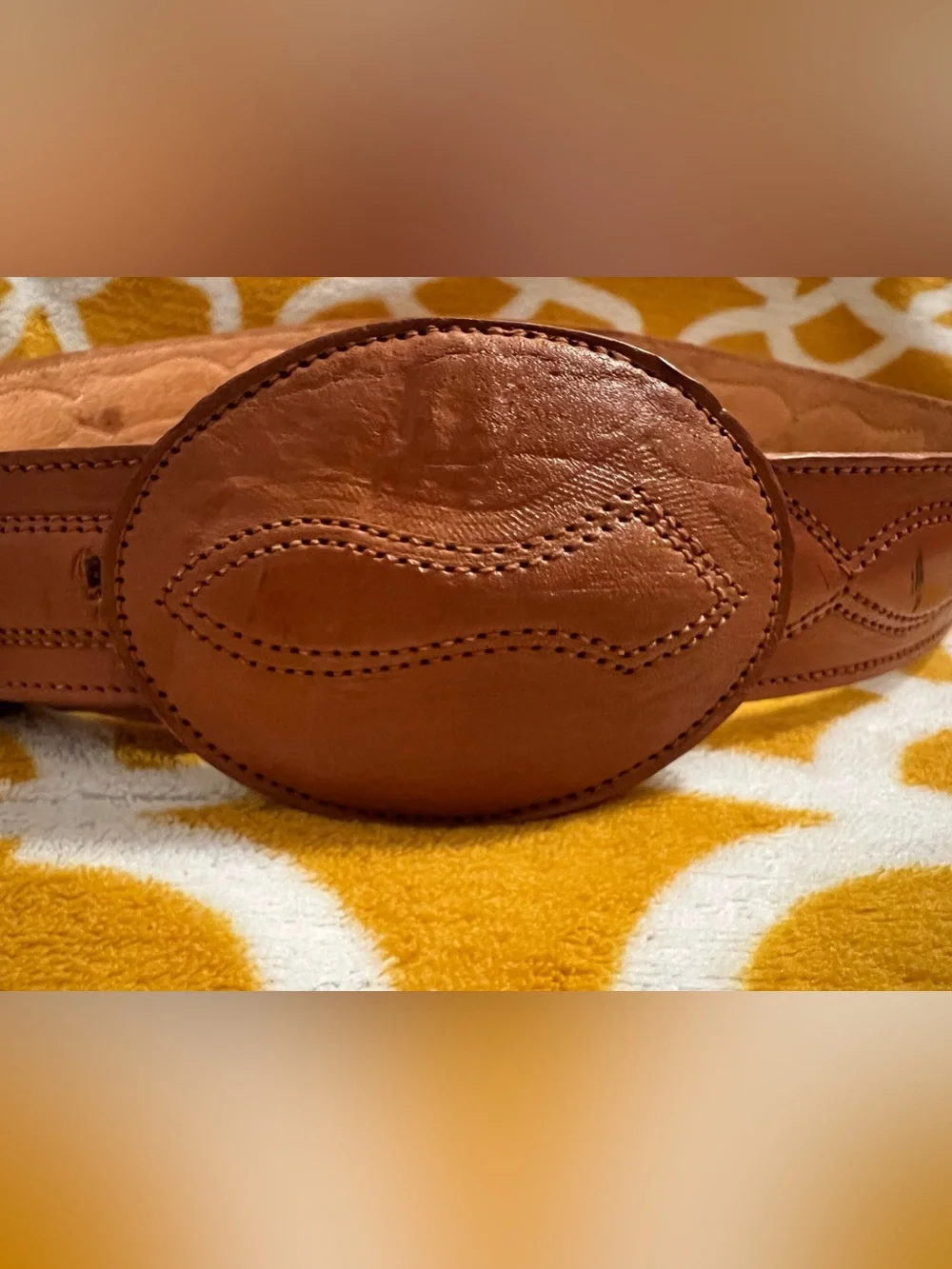 Vintage Cintos Imperial Mexican Hand-Tooled / Stitched Leather Western Belt